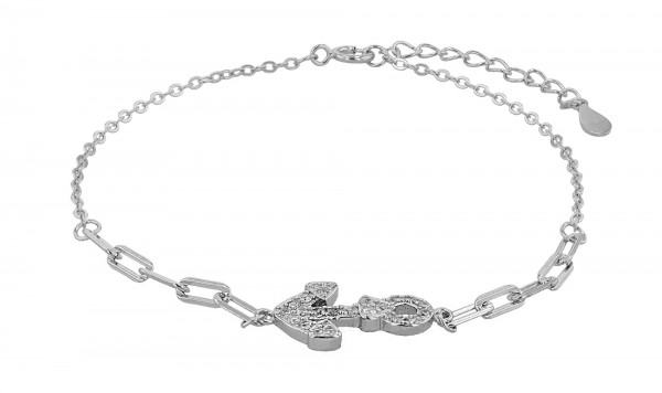 925/- Echt Silber Armband &quot;Pax&quot;, maritim, rhodiniert, 17+3 cm