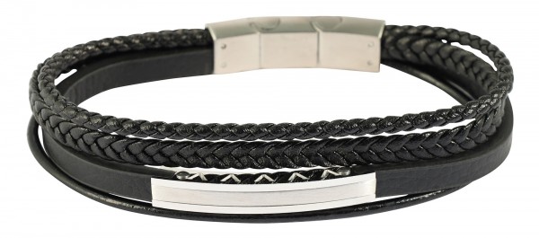 &quot;Marino&quot; Armband aus Lederimitat mit Edelstahlelementen, 19 cm und 21 cm