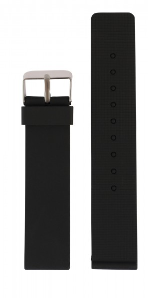 Silikon-Uhrenarmband, schwarz, 16 - 22 mm
