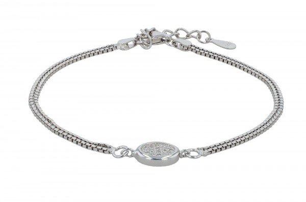 925/- Echt Silber Armband &quot;Yara&quot;, rhodiniert, 17+3 cm