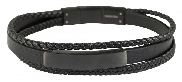 &quot;Romeo&quot; Armband aus Lederimitat mit Edelstahlelementen, 19cm und 21cm