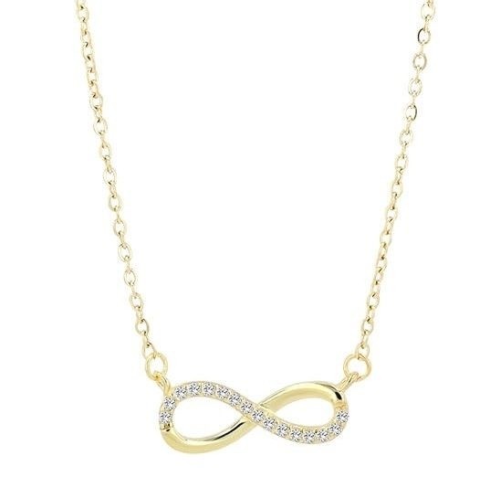 925/- Echt Silber Infinity-Halskette &quot;Thessa&quot;, rhodiniert oder vergoldet