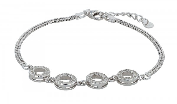 925/- Echt Silber Armband &quot;Loreli&quot;, rhodiniert, 17+3 cm