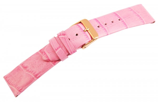 Echtleder-Uhrenarmband, rosa, 20 mm