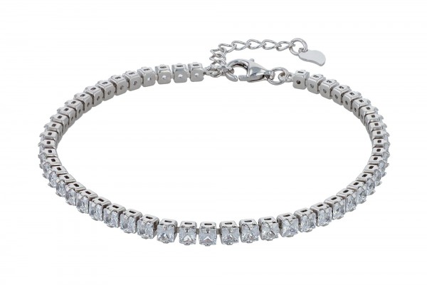925/- Echt Silber Tennisarmband &quot;Venetia&quot;, rhodiniert, 17+3 cm