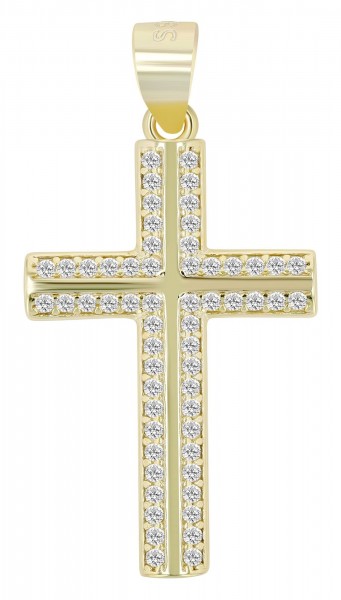 925/- Echt Silber Anhänger &quot;Lee&quot;, Kreuz mit Besatz, rhodiniert oder vergoldet