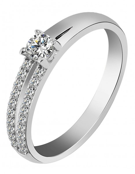 &quot;Halla&quot; 925/rh Echt Silber Ring mit Zirkoniabesatz,