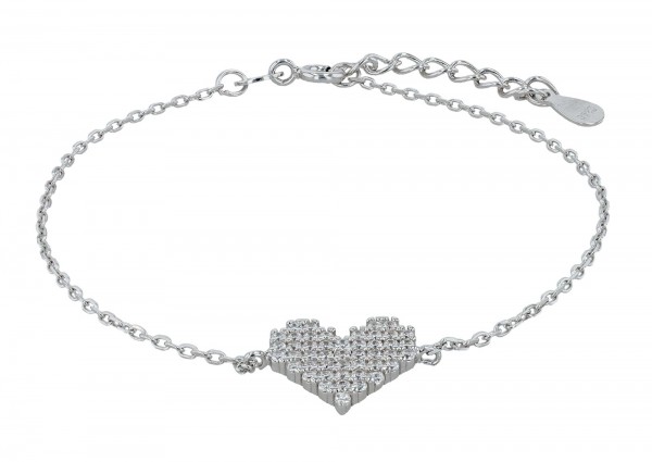 925/- Echt Silber Armband &quot;Tavi&quot;, rhodiniert, 17+3 cm
