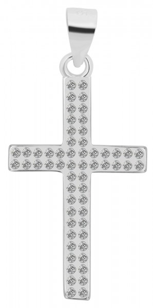 925/- Echtsilber Anhänger &quot;Lorelai&quot;, Kreuz mit Besatz, rhodiniert